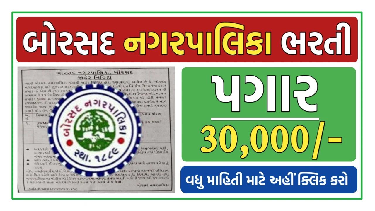 Borsad Nagarpalika Recruitment 2024